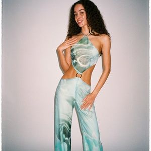 Kim Shui Aqua Blue Jumpsuit